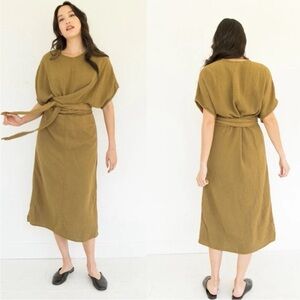 Suunday The Dolman Dress Tapenade Wrap Gauze Cotton